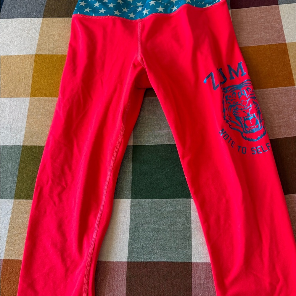 Zumba Fitness Blue and Red Star Leggings
